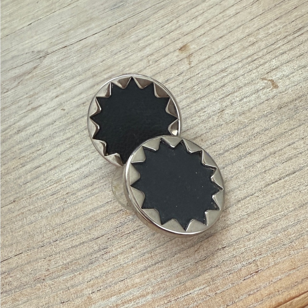 House of Harlow 1960 Silver and Leather Earrings